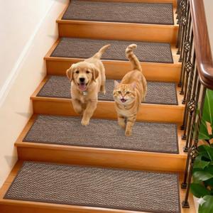 Linen Stair Treads for Wooden Steps Indoor 36x9 Inch, 15 Pcs, 9x36 Inch