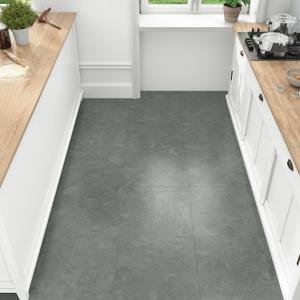 WESTICK Grey Marble Peel and Stick Floor Tile 12" x 12" Bathroom Floor Tiles Peel and Stick Waterproof Self Adhesive Vinyl Flooring Tile for Kitchen Living Room Bedroom Camper 5 PCS