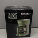 MUELLER HOME 12-Cup Drip Green Coffee Maker, Borosilicate Carafe, Auto-Off, Reusable Filter, Anti-Drip, Keep-Warm Function, Clear Water Level Window, Green Kitchen Accessories & Décor