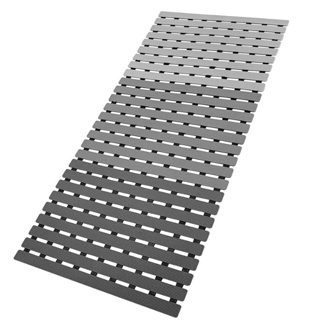 MBOSS Bath Tub Shower Mat Non Slip Bathtub Mats for Bathroom Shower Floor Mat Bath Mats for Shower Tub Anti Slip Shower Mat with Drain Hole and Large Suction Cups (Black, 37.5 X 15.7 Inch)