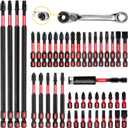 GEINXURN Impact Tough Magnetic Mixed 46Pack Insert Driver Bits, S2 Alloy Steel Screwdriver Power Bits Set with 1Pcs Impact Magnetic Bit Holder and Mini Wrench