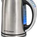 Hamilton Beach 1.7 Liter Temperature Control Electric Kettle, Water Boiler & Heater, Fast Boiling 1500 Watts, BPA Free, Cordless, Auto-Shutoff and Boil-Dry Protection, Stainless Steel (41020R) (1.8 Quarts)