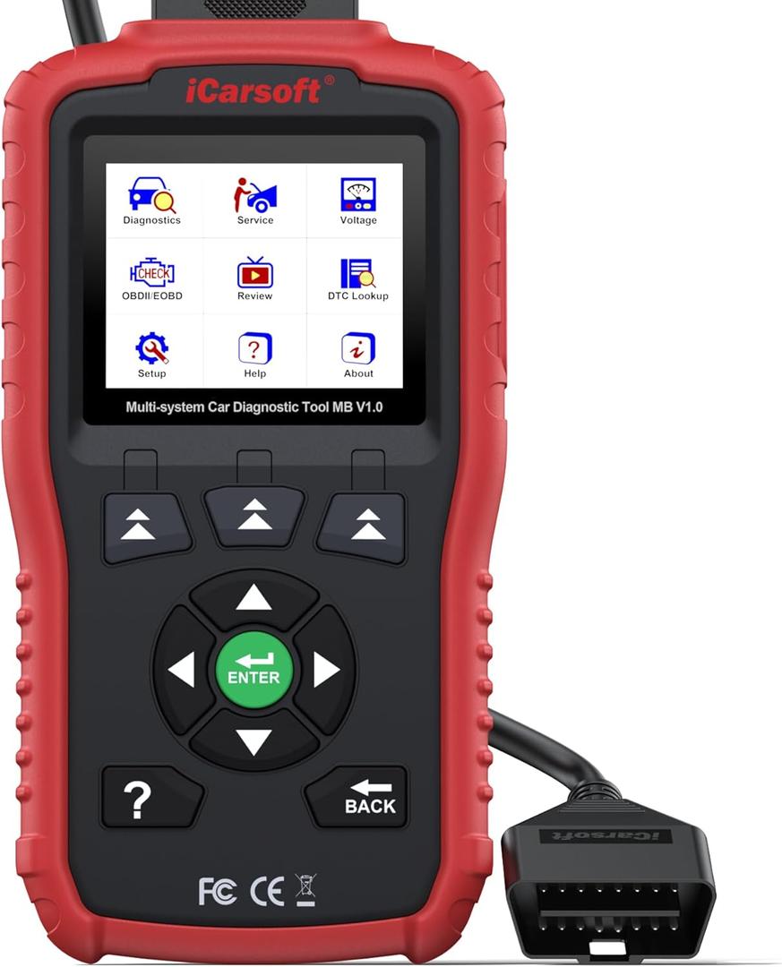 OBD2 Scanner AUTO Diagnostic Tool iCarsoft MB V1.0 for Benz/Sprinter/Smart, Full System ABS/SRS/Transmission/Check Engine Car Code Reader, MIL/SAS/Oil Reset/Battery Test/Live Data