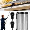 Gutter Cleaning Tools from The Ground - 12.7FT Long Adjustable gutter Cleaner & Brush, No Ladder Needed | Gutter Clean Out Tool Makes it Easy To Clean Leaves, Branches And Debris from Gutters