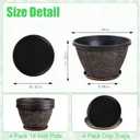 Nooulap 4 Pack 16 Inch Large Plant Pots with Drainage Holes and Saucers,Firework Embossed Plastic Planters, Flower Pots for Indoor Outdoor, Perfect for Large Plants, Trees, Patio and Home Decor
