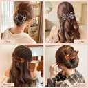 2 x Obeoby 8 Pcs Flat Hair Clips for Women, 4 Types French Flat Claw Clips Hair Accessories Barrettes Large Medium (Tortoiseshell)