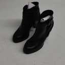 mysoft Women's Ankle Boots Chunky Stacked Heel Zipper Booties - Available in Wide Sizes (7, Buckle Black)