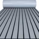 FOCEAN Boat Flooring EVA Foam Boat Decking Faux Teak Marine Flooring Boat Mat Boat Carpet Sheet for Motorboat RV Yacht Kayak Surfboard, 94.5"x 47.2"/35.4"/23.6"/15.7" (Grey With Black Seam Lines)