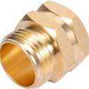 Brass Pipe to Hose Connector Fitting, Female Pipe Thread x Male 3/4 Hose Thread(2 Pack) (3/4NPT female to 3/4 GHT male)
