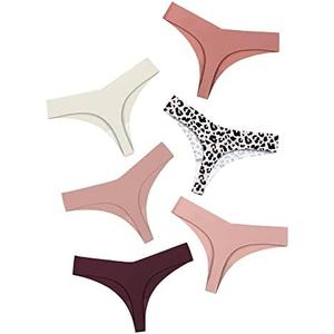 DEANGELMON Seamless Thongs for Women No Show Thong Underwear Women Comfortable Multiple Pack Of 6, XS