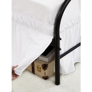 RIMELA White Bed Skirts with Split Corners Queen Size 12 Inch Drop,Elastic Bed Skirting Wrap Around, Easy Install Dust Ruffles Soft Fabric Machine Washable