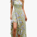 GRACE KARIN Womens Summer One Shoulder Sleeveless Dresses Floral Flowy Ruffle High Low Wedding Guest Maxi Sundresses 16