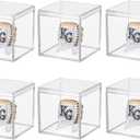 6 Pack Championship Ring Display Case Clear Acrylic Display Case Mini Baseball Softball Ring Holder Single Ring Display Box Stand 1 Slot Ring Hole Storage Box Gift for Sports Fans, 2.16 Inch
