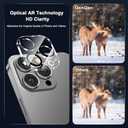 4 x QsmQam 3 Pack Screen Protector for iPhone 15 Pro Max 6.7 Inch with 3 Pack Camera Lens Protector, Ultra HD Tempered Glass, 9H Hardness, Anti Scratch, Bubble Free, Easy Installation, Case Friendly