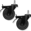 2 Pack 74064 Wheels for Pit Boss Replacement Wheels, 3" Locking Caster Wheels for Pit Boss Replacement Parts Navigator 1150 850, Austin XL, Pro Series