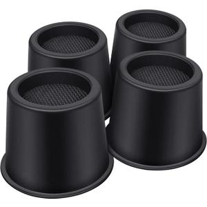 Bed Risers 4 Inch Heavy Duty, Round Furniture Risers for Bed Desk Table Sofa CouchBed Lifts Risers, Support up to 3300 Lbs(4 Pack Black)