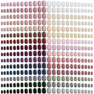 Honoson 720 Pieces Short False Nails Medium Square Artificial Fake Nails Full Cover Fingernails Coffin Press on Nails Glossy False Nails Tips for Women Girls DIY Nail(Classic Color)