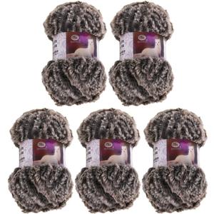 5 Pack of Soild Wool Fur Fluffy Plush Thick Knitting Yarn Supper Soft Fur Crochet Yarn for DIY Knitting Scarf Coat Gloves Hat Rugs Clothes Knitting Projects 250g