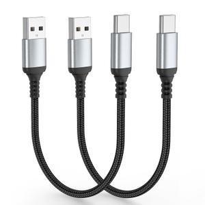 Adiceve Short USB to USB C Cable 1FT, 2 Pack Short USB A to USB C Cable Fast Charging, Durable Braided 1 FT USB-A to USB-C Cables, Type C Charger Cord for iPhone 17 16 15 Pro, Samsung Series, iPad