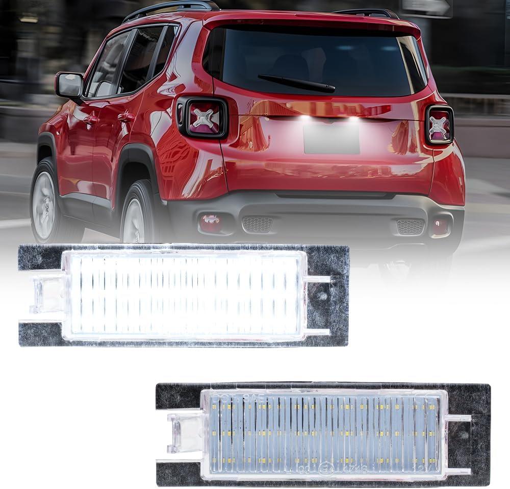 nsautolighting LED License Plate Light Assemblies for 2015 2016 2017 2018 2019 2020 2021 Jee'p Renegade Rear Tag License Number Plate Lamp OEM Error Free Number Plate Lamps 6000K Xenon White
