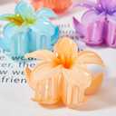 Flower Hair Claw Clips for Women, 8 Pack Hawaiian Flower Hair Clips, Plumeria Claw Clips for Thick Thin Hair, Large Strong Hold Nonslip Hawai Hair Accessories for Women Girls Gifts(Hawaiian-8 Colors)
