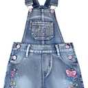 Peacolate 5-10T Little&Big Girls Adjustable Straps Short Overalls Jeans Outfits
