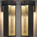 VenzBlomia 20” Upgraded Motion Sensor LED Exterior Lighting Fixtures, 2 Pack Large Black Dusk to Dawn Lights Outside, Modern Outdoor LED Wall Sconce Lamps, Waterproof Outside Patio Carriage Lanterns