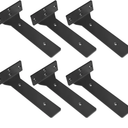 Floating Shelf Brackets, 10 inch Heavy Duty Industrial Fancy Shelf Bracket, Black Metal L Brackets for Shelves Support DIY with Hardware(6 Pack)