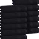 Belizzi Home Ultra Soft Cotton Washcloths, Contains 12 Piece Face Cloths 12x12 inch, Ideal for Everyday use Face Towels, Compact & Lightweight Multi Purpose Washcloths - Black