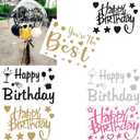Happy Birthday Party Stickers, 6 Pcs Birthday Paster for Big Clear Transparent Balloon, Party Decor Balloon Decals Paster for Bobo Balloons EFAY