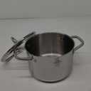 HOMICHEF Small Stock Pot 4 Quart Nickel Free Stainless Steel - 4 Qt Stockpot With Lid - Induction Pot (Shiny Silver - Mirror Polished Stainless Steel)