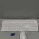 Wireless Keyboard and Mouse Combo, 2.4G Lag-Free Full Size Keyboard with Quiet Low Profile Concave Keys and Adjustable DPI Optical Mouse, Long Battery Life for PC, Windows, MAC Laptop (White)