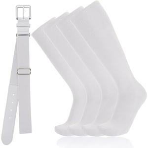 Baseball Socks and Belt Combo for Youth Adult - Softball Sock and Belt for Boys and Girls (2 Pairs of Socks & 1 Belt)