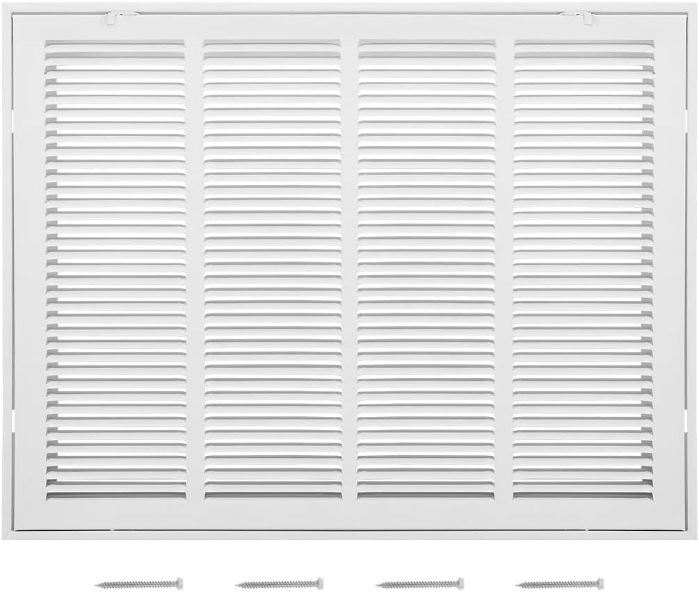 VEVOR Return Air Filter Grille, Fits W24 x H18 Inch Duct Opening, Filter Not Included, Return Air Vent Cover for Wall, Powder-Coated Steel Return Air Grill Detachable Face/Door for 1 inch Filters