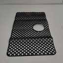 Sink Protectors for Kitchen Sink 28.6"x 14.5" Large Silicone Mat, Heat Resistant Easy Clean Silicone Mat for Protection of Stainless Steel with Rear Drain Black