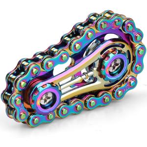 Cool Sprockets Hand Roller Fidget Chain Toys, Metal Fidget Spinner, Sensory Bike Chain Gears, EDC Novelty Anti Anxiety Hand Finger Spinner Kinetic Desk Office Birthday Gift for Boys Men Boyfriend (Multicolored)