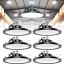 UFO LED High Bay Light,200W 30000LM 5000K IP65,6 Pack with 5ft US Plug