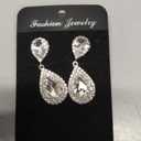Vintage Rhinestone Teardrop Dangle Earrings Sparkle Crystal Bridal Earrings for Brides Bridesmaides Statement Drop Earrings for Women Wedding Formal Prom