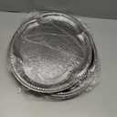 4 Pcs Large Silver Serving Tray 20.3 x 15.2 Inch Elegant Floral Metal Plate Silver Platter for Buffet Wedding Party Jewelry Decorative, Oblong