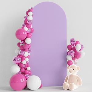 Wokceer 6FT Wedding Arch Cover Spandex Fitted Wedding Arch Stand Covers Round Top Chiara Arch Backdrop Cover for Birthday Party Ceremony Banquet Decoration Lavender, COVER 1.8M- LAVENDER-A