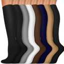 Copper Compression Socks 15-20 mmHg for Men & Women 8 Pairs Circulation Support for Nurses, Travel, Running, Hiking, Soccer, L/XL