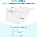 [2 PACK] Upgrade 240337103 Refrigerator Crisper Drawer Bin for Frigidaire Fridge Drawer Parts Kenmore Refrigerator Drawer Replacement Replace 240337107, 240337108, 240337109, 240337102,240337105