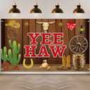 Western Banner Backdrop, Yee Haw Party Decorations, Western & Cowboy Themed Birthday Party Supplies, Wild West Baby Shower Poster Background, Photo Booth Props