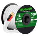 14 Gauge Wire 100FT CL2 Low Voltage Electrical Wire 12V/24V DC White Jacket Cable for Speaker,LED Strips, Automotive,Marine,Business