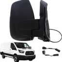 Marretoo Passenger Right Side View Mirror replacement for 2015-2025 FORD Transit 150 250 350 HD Cargo Van 3pins Power Glass,Non-Heated Short Arm FO1321600 CK4Z17682DA