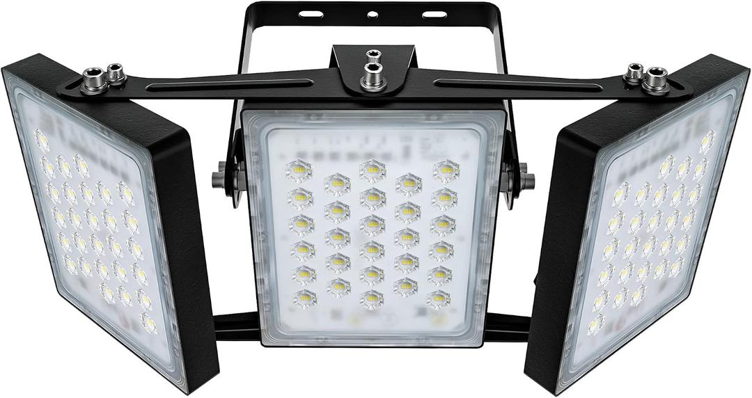 STASUN 150W Dimmable LED Flood Light, Outdoor Area Lighting, IP66 Waterproof Exterior Floodlight Commercial Security Light, 6000K Daylight White, 3 Adjustable Heads for Yard, Street,Parking Lot
