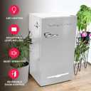 Frigidaire Retro Compact Fridge with Chiller, 3.2 cu ft Countertop Fridge with Built-In Bottle Opener, Compact Refrigerator for Office, Bedroom, Dorm Room or Cabin - 16.5"D x 19"W x 31"H (Moonbeam)