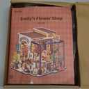 Rolife DIY Miniature House Kit Flower Shop, Tiny House Kit for Adults to Build, Mini House Making Kit with Furniture, Halloween/Christmas Decorations/Gifts for Family and Friends(Emily's Flower Shop)