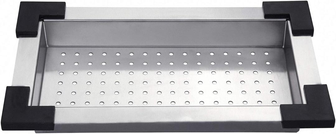Kraus Stainless Steel Colander, 17 1/2" x 9 1/2" x 2 1/4", CS-2 (Chrome)