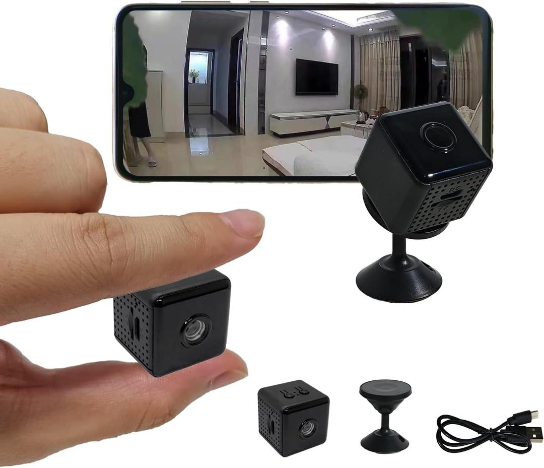 Mini Spy Camera Hidden HD 1080P - Wireless WiFi/No WiFi Tiny Cam, Micro Secret Discreet Camera with APP Remote View & Video Recording, Camara Espias Ocultas for Indoor Outdoor Monitoring